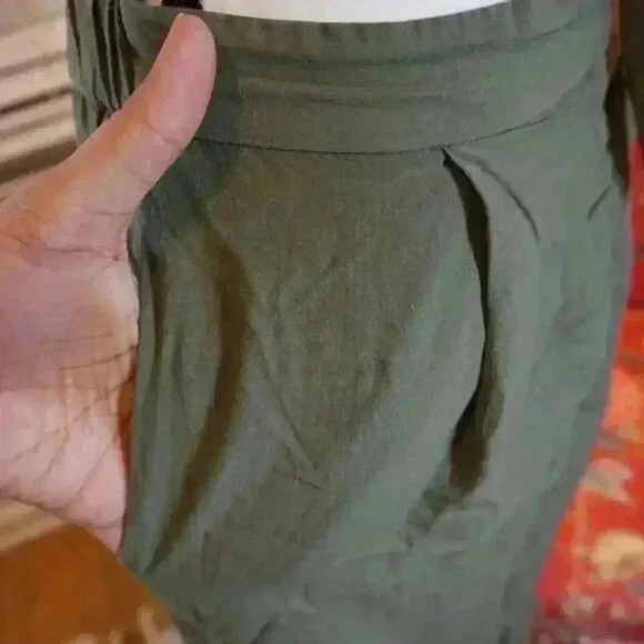 Warehouse Tie-Front Midi Dress in Army Green, Size US 2 (UK 6) - Picture 16 of 16